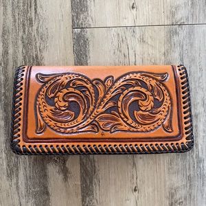 Tooled Leather Checkbook Cover